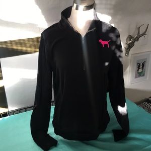 Victoria Secret Pink Black ZIP Up Pullover